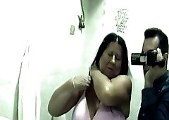 Mature Polish brunette with gigantic milk jugs is about to make her first erotic video