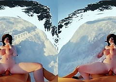 Pink labia close up of naive brunette