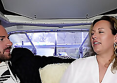 German big BBW MILF persuaded on the street to sex casting