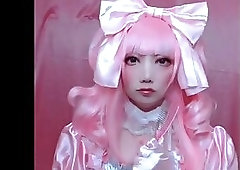 Satin dress masturbating