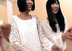 Three Cute Japanese teens 18+ In Blowjob Contest With Sperm In Mouth - Teaser Video