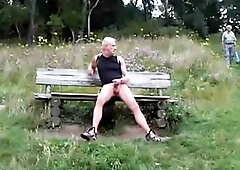 Exhibtionist caught wanking in the woods 3