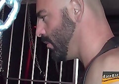 Muscled barebacked hunk