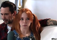 Madi Collins getting some hard pussy and ass pounding from two studs