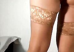 Astounding oiled sex with slender Bulgarian wife in nylons