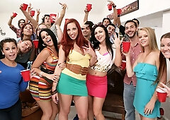 Nasty public sex in the cowgirl pose with Ashli Orion and Diamond Kitty