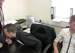 Office lads share group sex perversions in a hot foursome