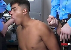 Twink Felon Caught But He Can Go If He Makes These Guards Cum