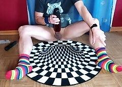 Sex toy, big dick solo, jerk of