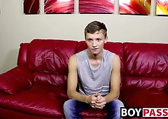 Lad pulls on his huge ginormous cumbot right after the conversation