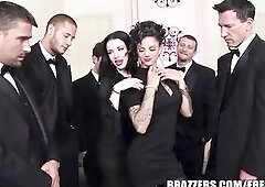 Brazzers - Veronica & Bonnie - The Secret of the Six Chap Group-sex