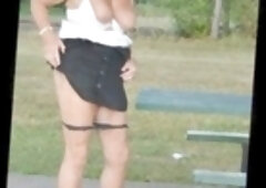 My sexy granny strips off her panties and shows off her tight pussy