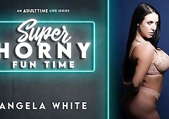 Good-looking brunette with big boobs Angela White demonstrates her body