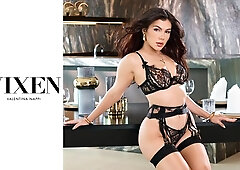 Alluring doggy style fuck with a busty brunette Valentina Nappi