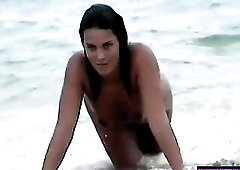 Heather 1st Time On A Bare Beach Teasing Voyeurs!
