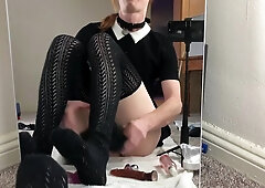 Crossdresser wedges tail