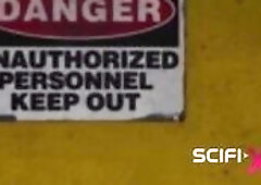 Ballgagged cuffed girl gets fucked by black masked woman