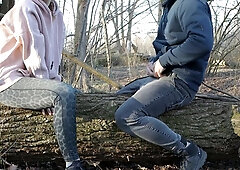 Red Floozy Sucks My Ramrod in the forest during the time that her spouse is not around. AnnaHomeMix