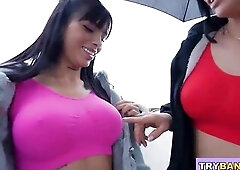 BANGBROS - Favourable Mofo Emilio Ardana Bangs Spanih Sweethearts Yenifer Chacon And Athenea Rose In The Booty Outdoors In Spain