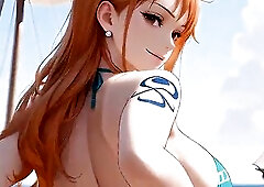 Nami Gets Ravaged on Pirate Boat CG Anime - Anal Destruction, Mouth Bang, Vaginal & Biggest Spunk fountain - Anime