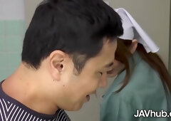 A Japanese Housekeeper Seduce A Man At The Theater Toilet Room