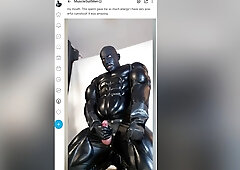 I Jerk Of My Dick, Lubricating It With Cum, In My Leather Uniform. I Have A Powerful Cumshot