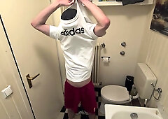 Sneakerboy Sniffs His Sneaks And Takes A Shower After The Gym