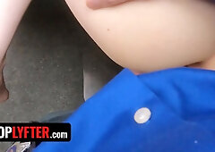 Pretty blondie suspect ceceLia Taylor detained for strip search in the backroom - shoplyfter