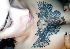 Titty screws me for a massive load in my hair and face