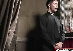 OMG! See what happens when twink confesses to priest in confession booth!