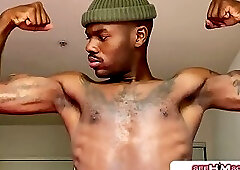 Theo Gold Milks His Oiled Cock And Shoots His Load Across His Abs!