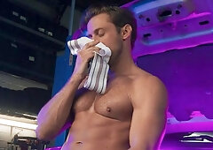 Men: Tasting Top's Tool While He Works