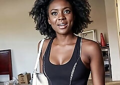 Amateur Ebony Real Estate Agent Meets Her Tenant On A Wild Interracial Homemade Screw