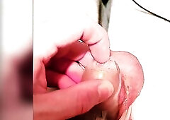 using my vibe to cum and drinking each drop I can like a precious sissy wench. My schlong in chastity and balls so full of cum I was willing to explod