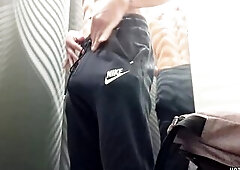 Trying Raiment & Jerking off My Large Hard Rod in Public Store