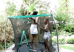 Large melons black most good allies can't keep their hands off every other, licking moist, rubbing hard, and scissoring unfathomable until they&#