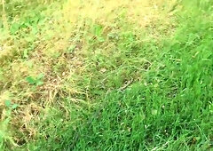 Mature BBW enjoys barefoot freedom and full nudity outdoors