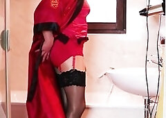 Cum shot from a booted call girl Chantal Fouet