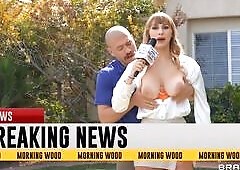 Busty News Reporter Is Screwed In The Van