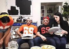 STUDS - Beefy Cub Dom King Heads For A Touchdown And Blows His Explosion On Logan Aarons' Fuckhole