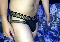 Angel-Hot19 teases and pleases while playing with his own man's meat