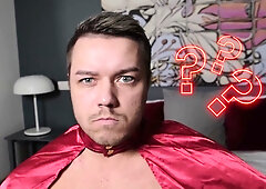 Jessie with natural tits gets caught mid-anal by Fuckerman in superhero costume and takes a rough handjob on the living room floor