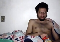 Thick boy licking a plenty of of junky food / getting larger my prostate