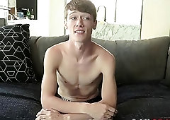 Slender twink's hole stretched by toy