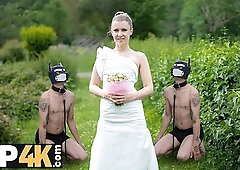 Blonde Bride With Natural Tits Enjoyed A Good Fuck On Her Kinky Wedding