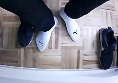 Caught on Camera Under the Desk: Wild Gay Sock Action!