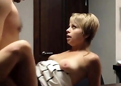 Russian MILF Secretary Pleases Her Boss on the Table