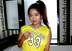 Cute Thai BBW slut fucked hard from behind after sucking a big dick