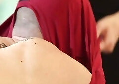 Slender blonde shemale fucks her partner