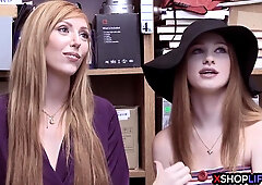 Busty Redhead Teen 18+ And Her Milf Stepmom Thief Got Punished